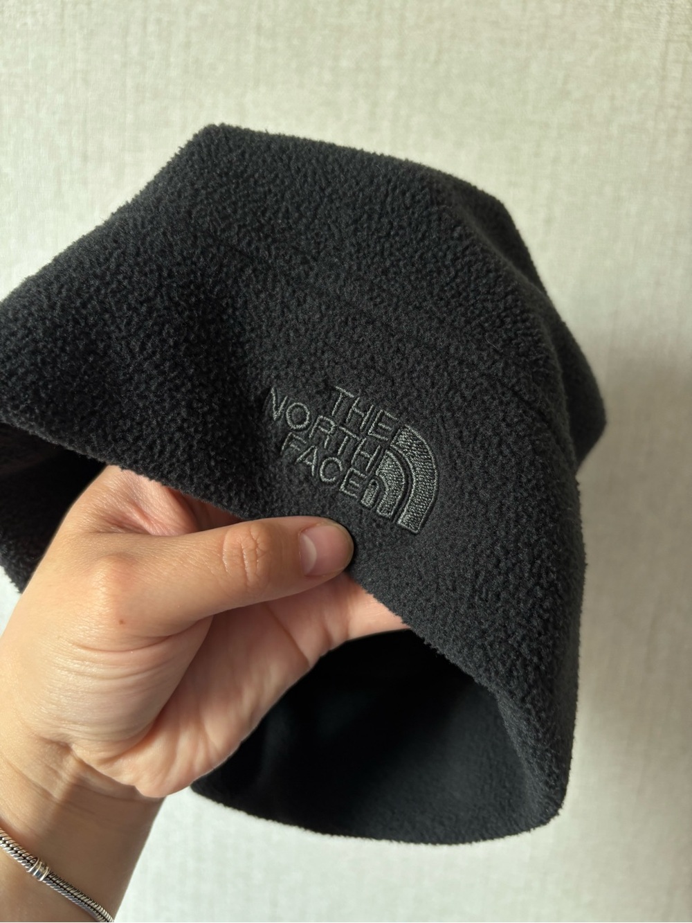 UNISEX The North Face Black Fleece Beanie with Tone-on-Tone Logo